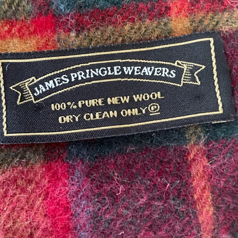James Pringle Weavers Plaid Wool Scarf